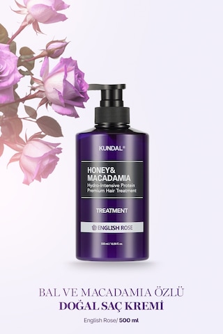 Kundal Honey & Macadamia English Rose Protein Destekli Besleyici Saç Kremi 500 ML