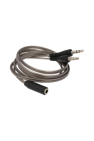 Hombey 3.5mm Mikrofon Ve Kulaklık Ayırıcı Kablosu - 1 Ana Jack 2 Erkek Bağlantı - Masaüstü Bilgisayar Uyumlu Kahverengi