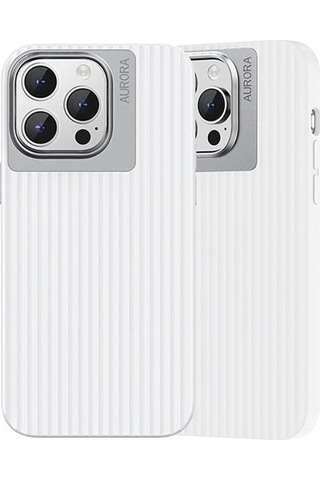 Apple Uyumlu iPhone 15 Plus Kılıf Recci Aurora Serisi Magsafe Şarj Özellikli Kapak Beyaz