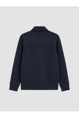 Lcwaıkıkı Classic Lacivert Polo Yaka Erkek Fermuarlı Sweatshirt