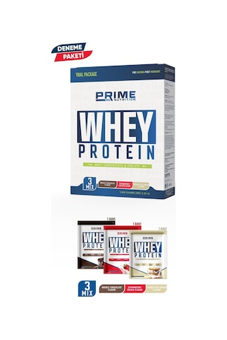 Prime Nutrition Whey Protein Sachet 3 Saşe X 33 Gram Mix - Deneme Paket - Whey Protein Tekli
