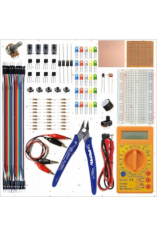Breadboard Temel Elektronik Seti +dt830d Multimetre + Yankeski
