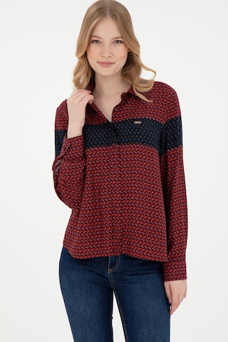 U.s. Polo Assn. Kadın Bordo Gömlek Desenli 50291099-vr014 Bordo