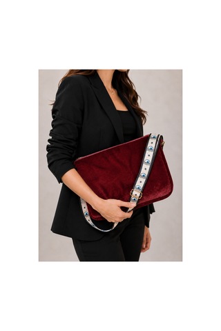 Bordo Toscana Peluş Laptop Apple Uyumlu MacBook Çantası 13-13.3-14 İnç Yumuşak Koruyucu Kılıf 36x26 Cm Bordo Bordo