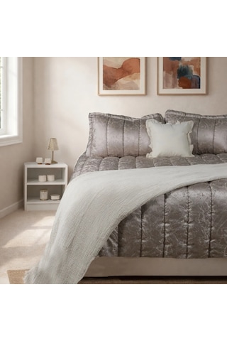Luna Bueno Glory Pearl Silver Çift Kişilik Yatak Örtüsü Çok Renkli