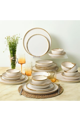 Keramika Straw Nordic Yemek Takımı 24 Parça 6 Kişilik