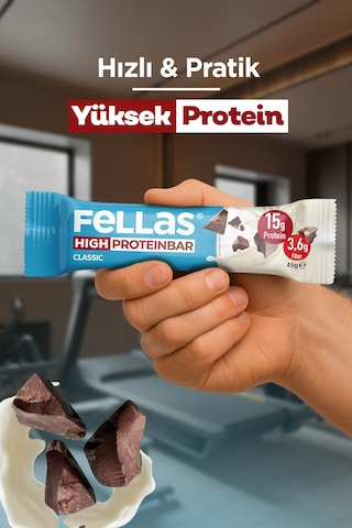 Fellas Yüksek Protein Bar Klasik Sade 45 G x 12 Adet