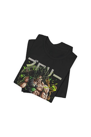Ustaprint3d Broly Anime Tişört Dragon Ball Z Tasarım %100 Pamuk Dtf Baskılı Oversize Unisex T-shirt Siyah