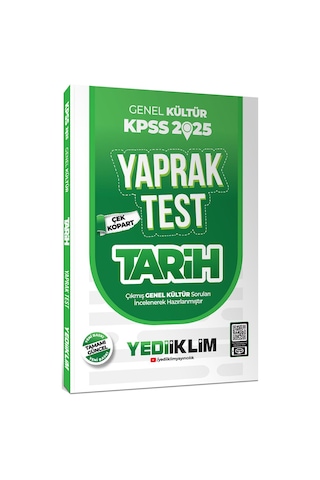Yediiklim Yayınları 2025 Kpss Genel Kültür Tarih Çek Kopart Yaprak Test