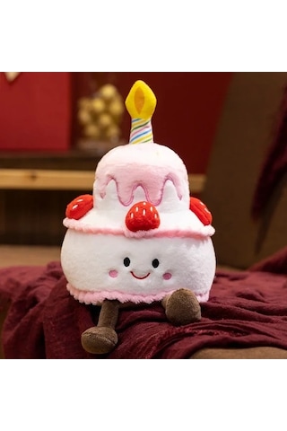 Zyzqstore Tatlı Çilek Kek Peluş Oyuncak Dolması, Gıda Yastık, Kawaii Çok Renkli Kek Oyuncak Çok Renkli