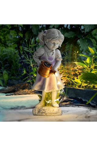 Peri Bahçe Heykelleri Açık Dekor, Güneş Işıkları İle Melek Figürinler Reçine Yard Sanat