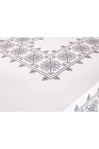 Kanaviçe Baskılı Sultan Masa Örtüsü Silver 160X300 Cm (541544345)
