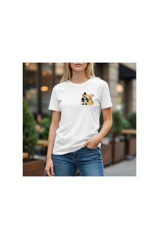 Urbantrendstore Unisex Çift Sevgili Eş Sade Basic Yazlık Beyaz Tshirt Oversize Fit Rahat Geniş Salaş T-shirt Günlük Tişört Beyaz