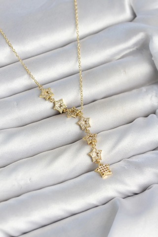 316l Çelik Yıldız Model Gold Renk Zirkon Taşlı Kadın Kolye Elk-bjtıeg Çok Renkli 16086585