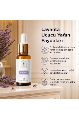 %100 Saf Lavanta Uçucu Yağı 20 Ml - Doğal Ve Sakinleştirici Terapi Yağı 20 ML