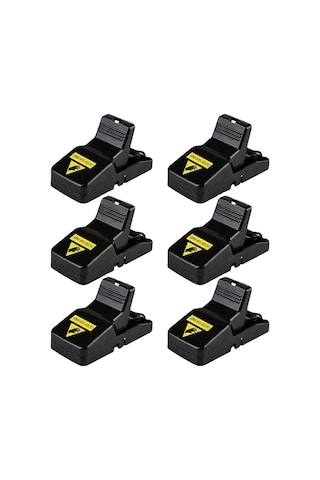 Mufunye 6 Adet Siyah Plastik Fare Tuzağı - Yüksek Hassasiyetli, Yüksek Dayanıklı, Yeniden Kullanılabilir Ve Güçlü Kesme Gücü İle Etkili Fare Yakalama