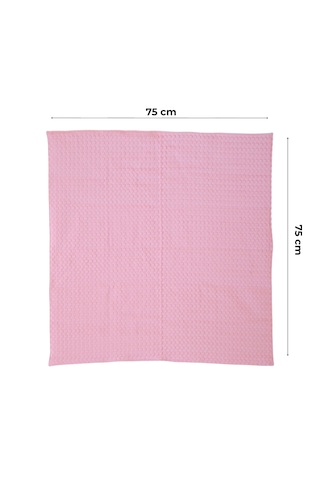 Yenidoğan Bebek Battaniyesi, Organik %100 Pamuk Bebek Pikesi, Çok Amaçlı Örtü, Pembe-sarı, 75x75 Cm
