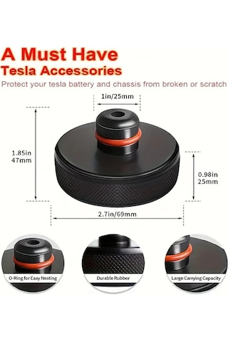 Honeybeeshop 4 Adet Tesla Model 3 Y S X Highland 2024 2023 2022 Siyah Kauçuk Pabuçlar Şasi Kaldırma Standları Adaptör Kutusu İçin Kriko Pabuçları