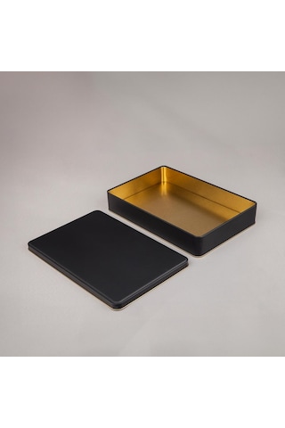 Mat Siyah Metal Kutu 26,5x17,5x4,5 Cm
