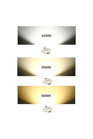 8 W Sıva Altı Cob Led Beyaz Kasa Spot Gömme Tavan Armatürü 3 Ren Beyaz