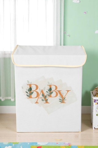 İronika Baby Kapaklı Kutu Dolap İçi Organizer Oyuncak Eşya Çamaşır Saklama Kutusu Düzenleyici Beyaz