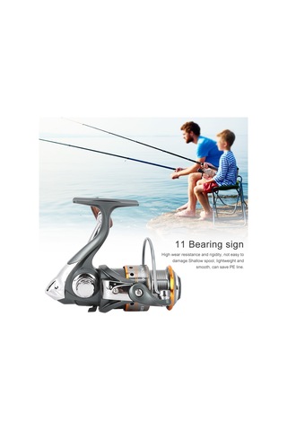 Xindoker 11 Eksenli Alçalık Konik Bobinli Lure Spinning Reel 1000-3000 Boyutları 5.2:1 Hız Oranı Metal Olta Makinesi