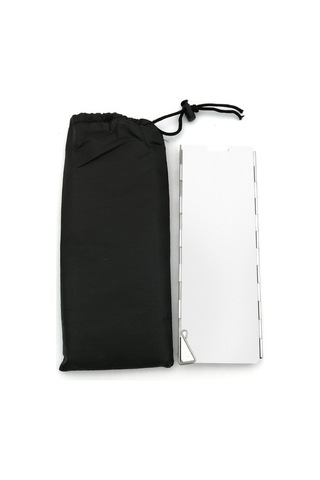 Ebitda Katlanabilir Kamp Ocak Rüzgar Kalkanı 10 Tabak Alüminyum, Rüzgar Dirençli, Kompakt Depolama Çantası Gümüş