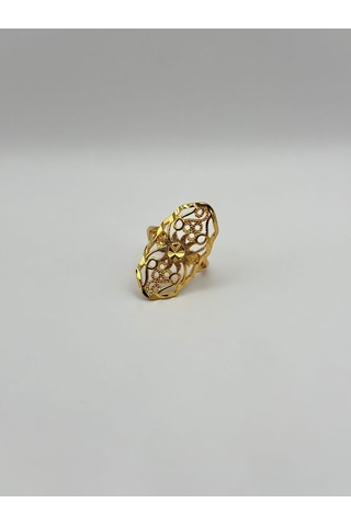 Arnes Jewelry Çelik 22 Ayar Altın Kaplama Ayarlanabilir Yüzük Ar496nes Gold