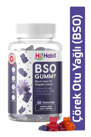 Hi Habit Çörek Otu Gummy D3 Ve Çinko Takviyeli 60 Adet