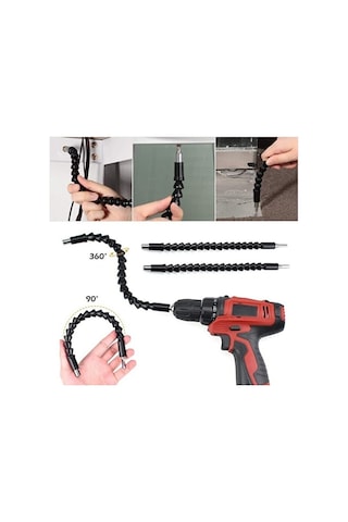 Esnek Matkap Ucu Körüklü Oynarbaşlıklı Uzatma Şarjlı Vidalama Ucu