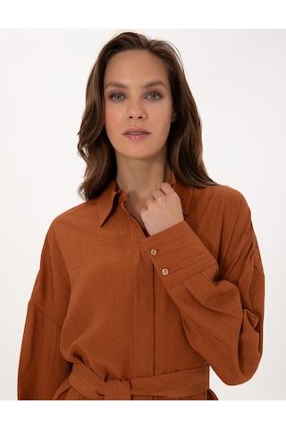 Pierre Cardin Kadın Tarçın Gömlek Desenli 50309964-vr191 Tarçın