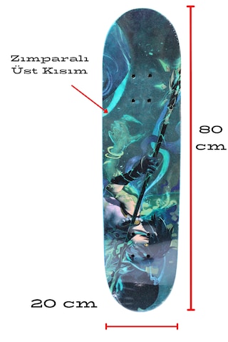 Işıklı Silikon Teker Profesyonel Zımparalı Holigramlı Kaykay Mavi