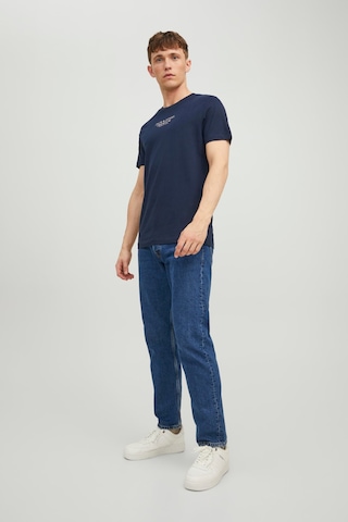 Jack & Jones Erkek Jprbluarchıe Baskı Detaylı T-Shirt 12217167 La Lacivert - Beyaz