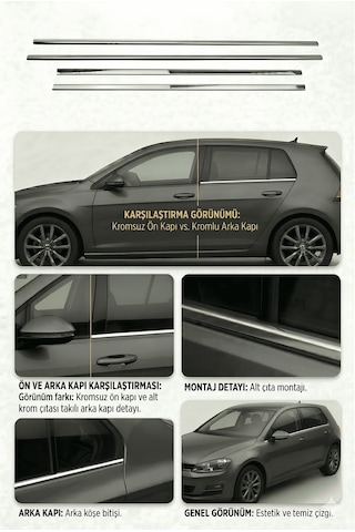 Volkswagen Golf 4 Avantaj 2 Li Krom Set 1998-2004 Arası -2ürün- Paslanmaz Çelik