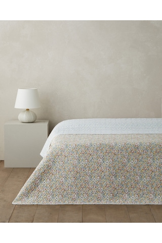 English Home Alba Bloom Çift Kişilik Çok Amaçlı Örtü 200x220 Cm Mavi Mavi