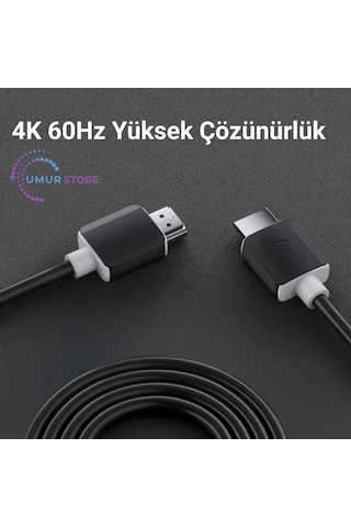 4k 60hz 18gbps Hdr Arc Hdcp Destekli Hdmı 2.0 Kablo 3 Metre