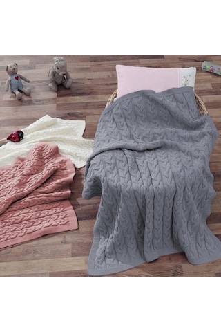 Ecocotton Baby Love Bebek Battaniyesi Gri 80x90 Cm Gri