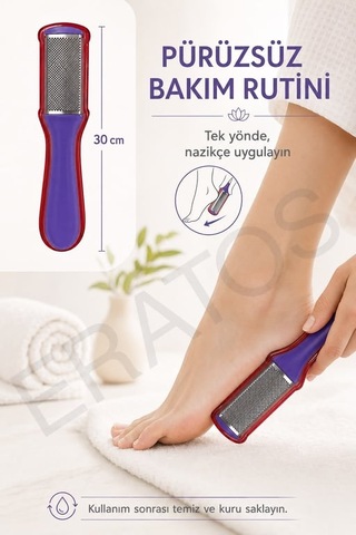 Eratos Paslanmaz Çelik Topuk Rendesi Ve Ayak Törpüsü Mor Ve Mavi 10'li Paket