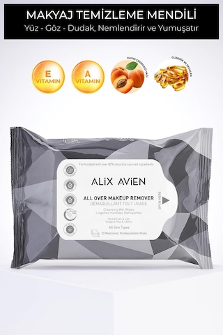 Alix Avien All Over Makeup Remover Wet Wipes Makyaj Temizleme Mendili 30 Pcs