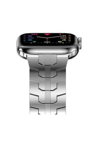 Watch Ultra 49mm Kordon Uyumlu Krd-63 Metal Strap Kayış Clo- Siyah