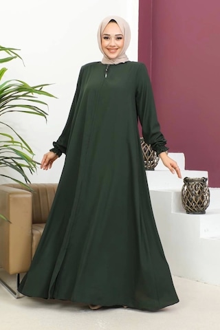 Medine İpeği Mevlana Ferace - Haki / F0123 Haki