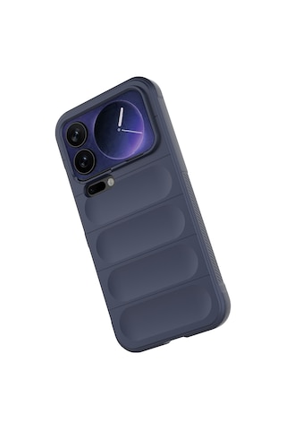 Maks Technology Mi 17 Pro Max Kılıf Esnek Tpu Oyuklu Arka Yüzey Tasarımlı Mkst Etnik Silikon Kapak - Lacivert