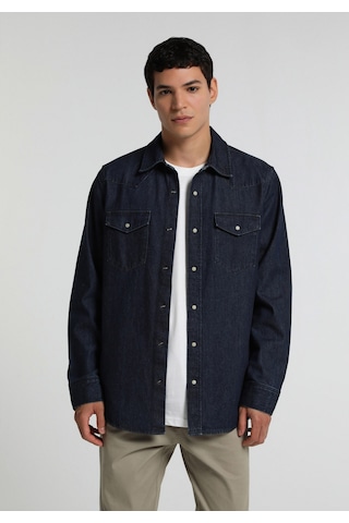 Colin's Colins Regular Fit Klasik Yaka Düz Erkek Dark İndigo Denim Uzun Kol Gömlek Cl1082656 Q1.v1 Dn45140