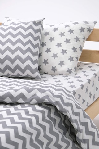 Zigzag Desenli Lastikli Çarşaflı Pamuklu Tek Kişilik Nevresim Ta