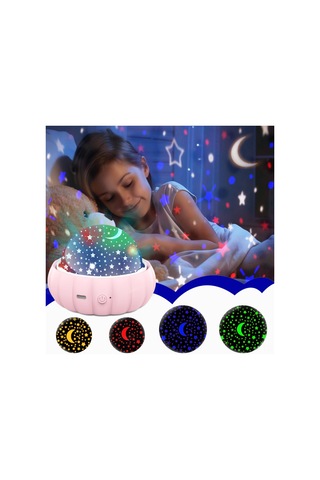 Yunboo Mavi Dinozor Kapaklı Bebek Yıldız Işığı - Usb Şarjlı 360 Döner Gece Projektörü Diğer