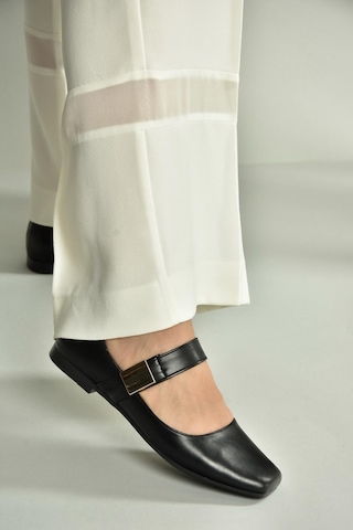 Fox Shoes U726454509 Siyah Kadın Babet Siyah-suni Deri