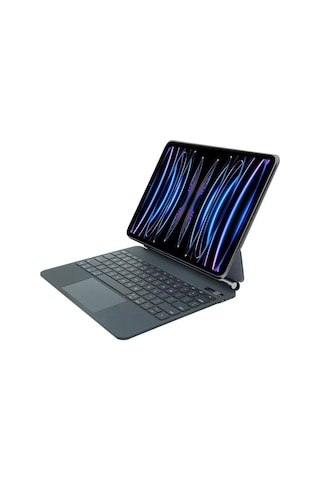 İpad Pro 12.9' Uyumlu Manyetik Askı Tasarımlı Touchpad Li Türkçe Q Kablosuz Klavye Kb13