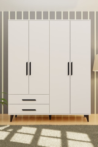 Gm 070-a Novado Siyah Kulplu Ayaklı Gardırop