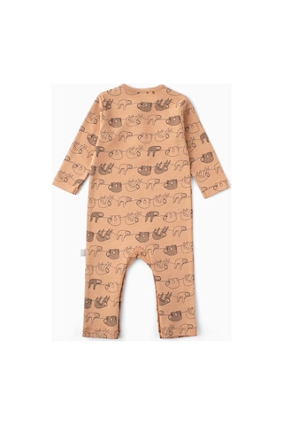 Boumini Bebek Uzun Kollu Çıtçıtlı Tulum Kahve Miskin-kahverengi Kahverengi