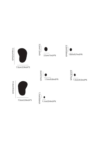 Sones 36 Adet / Set Akrilik Küçük Ayaklar Stereo Duvar Çıkartmaları Ev Dekorasyonu Yumuşak Ayna Gümüş Diğer